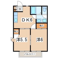 郡山駅 バス10分  中央工業団地北口下車：停歩3分 2階の物件間取画像